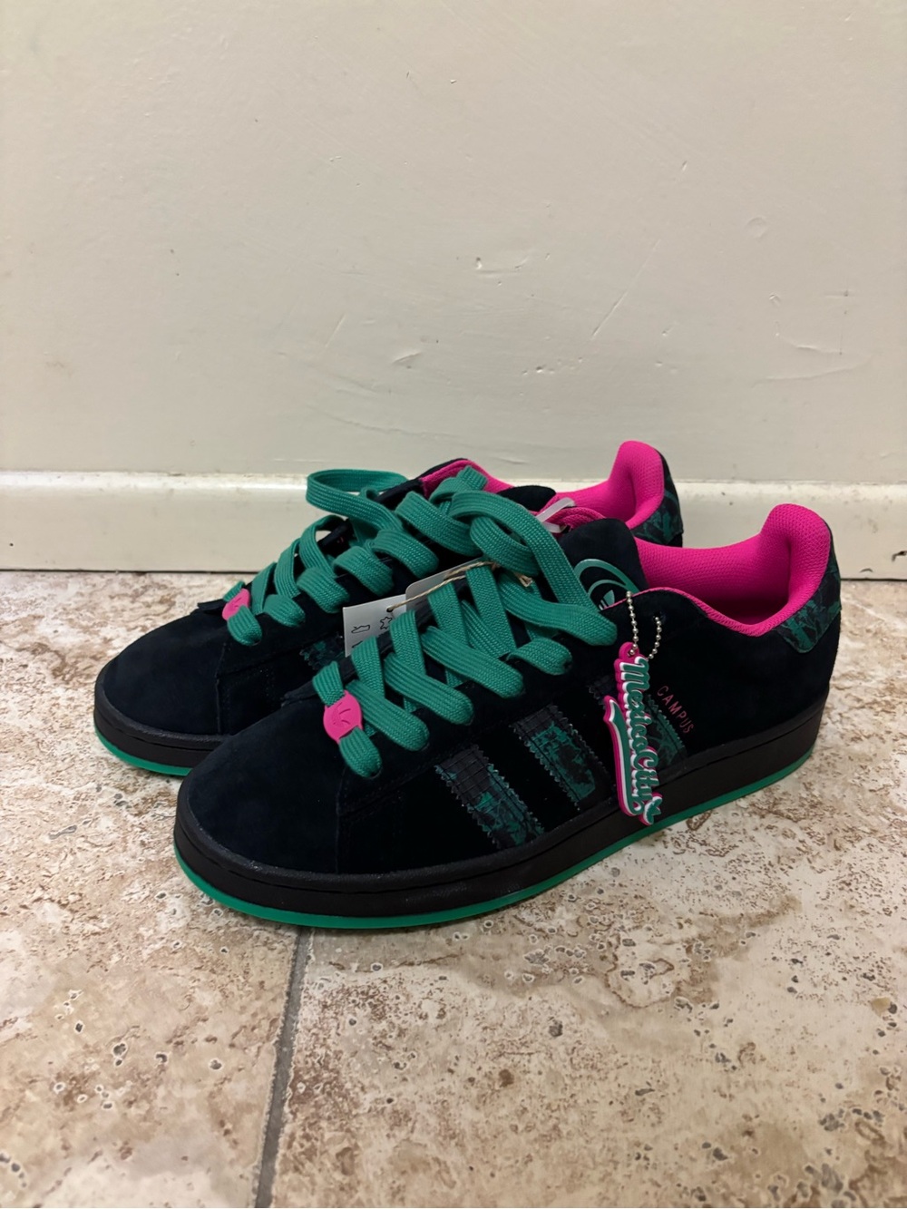 Adidas Campus 00s Black Green Shock Pink (HP3563) Men's World Cup Mexico City 11